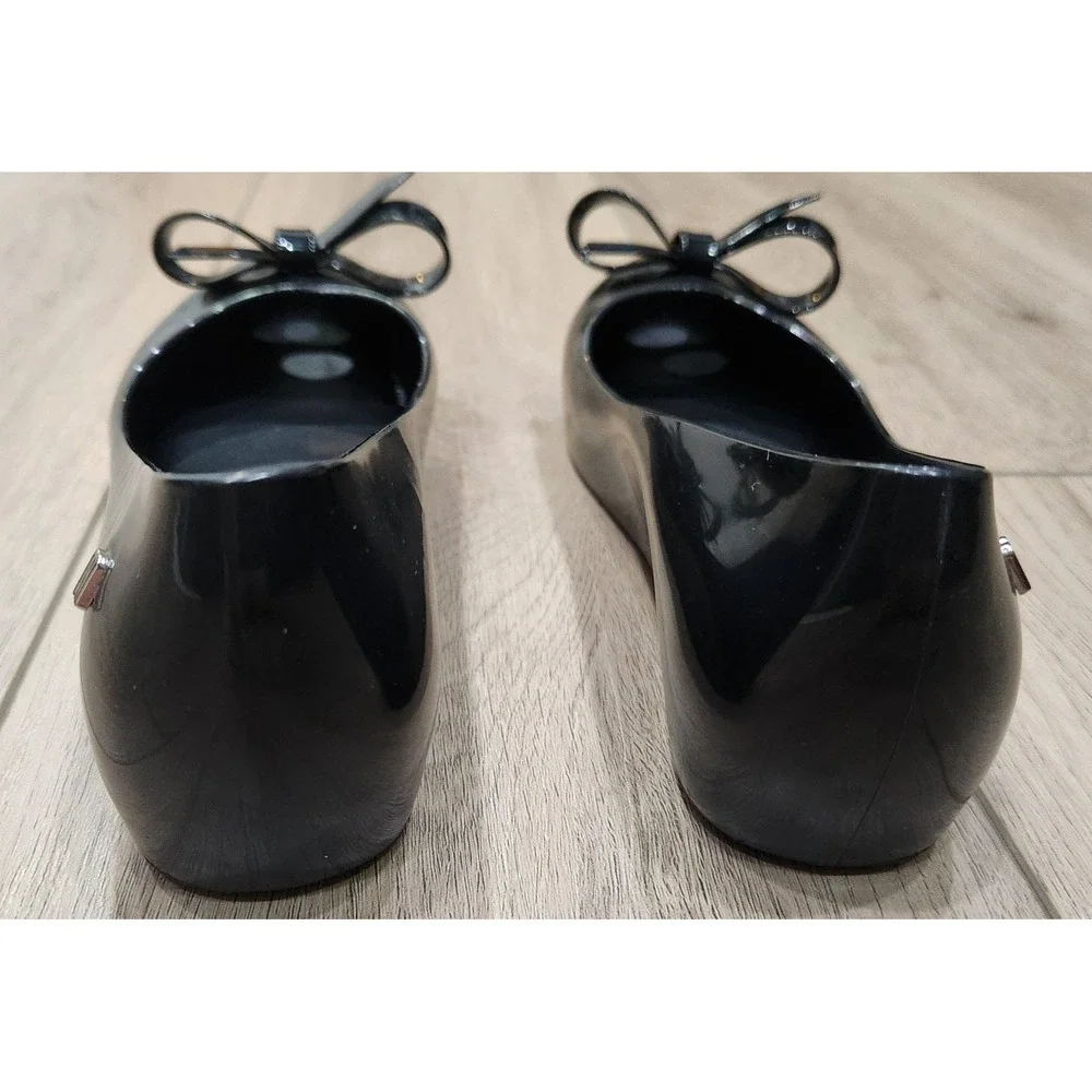 Mini Melissa Ultragirl Bow Ballet Flats Peep Toe Jelly Girls ‎ Size 3 Black